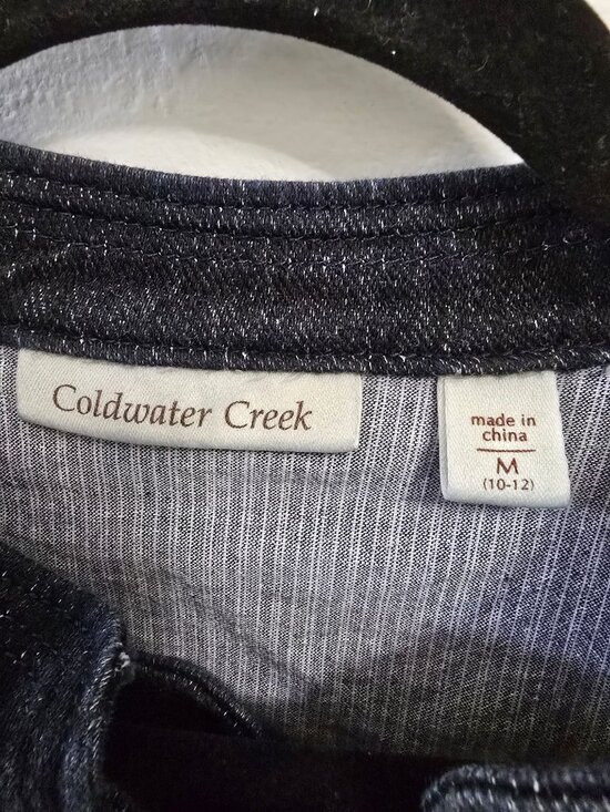 Coldwater Creek Double-Breasted Denim Jacket Womens M  Dark Wash - Picture 3 of 10